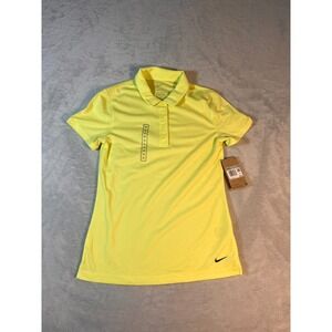 Nike Womens Golf Polo‎ Shirt Dri-FIT Victory Size XS Yellow Athletic Top